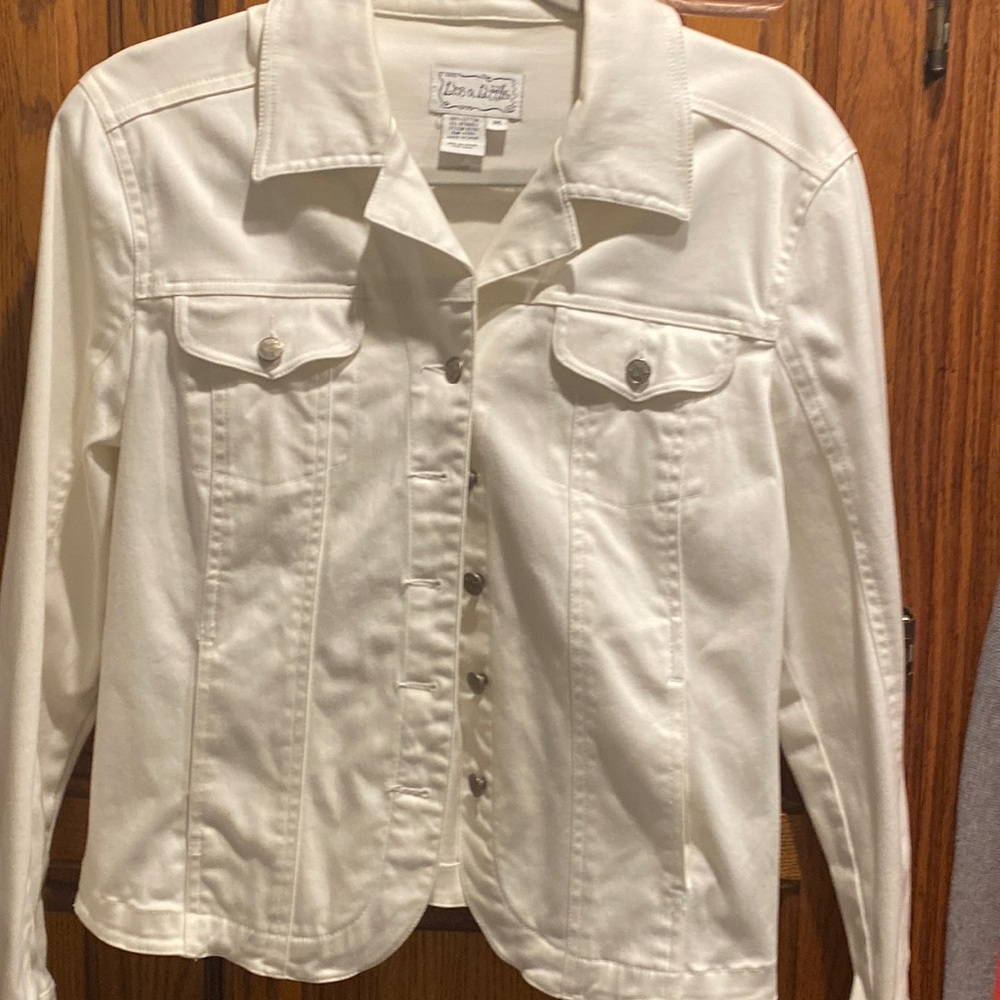 White cotton light jacket/blazer sz medium. Excellent condition